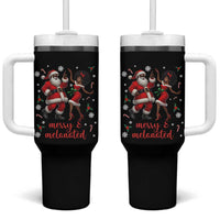 African American Christmas Tumbler With Handle Funny Dancing Black Santa And Mrs Claus Merry And Melanated - Wonder Print Shop