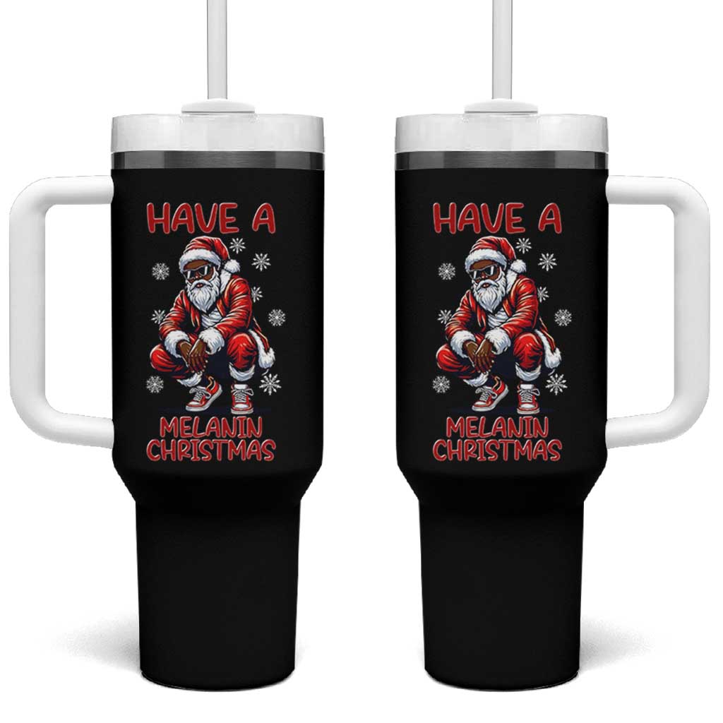 Have A Melanin Christmas Tumbler With Handle Black Pride Xmas Gift - Wonder Print Shop