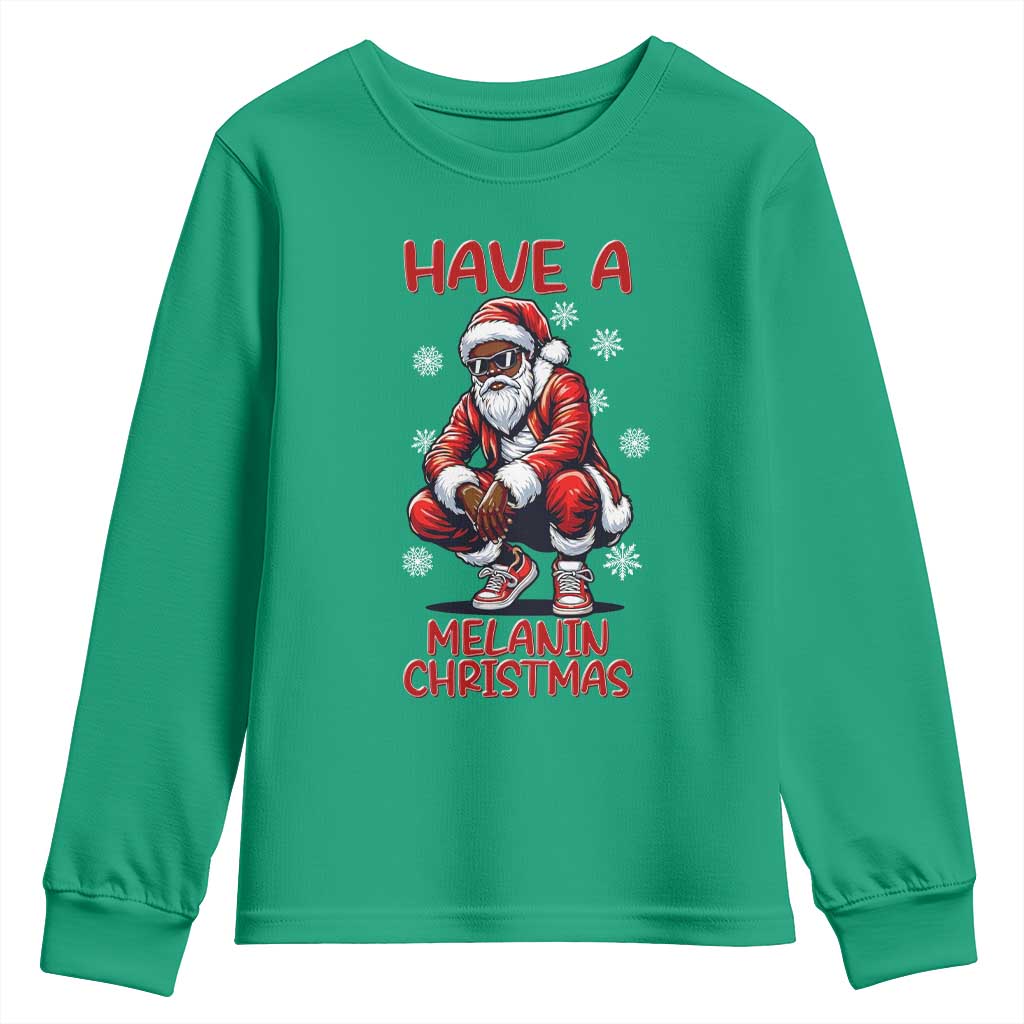Have A Melanin Christmas Youth Sweatshirt Black Pride Xmas Gift - Wonder Print Shop