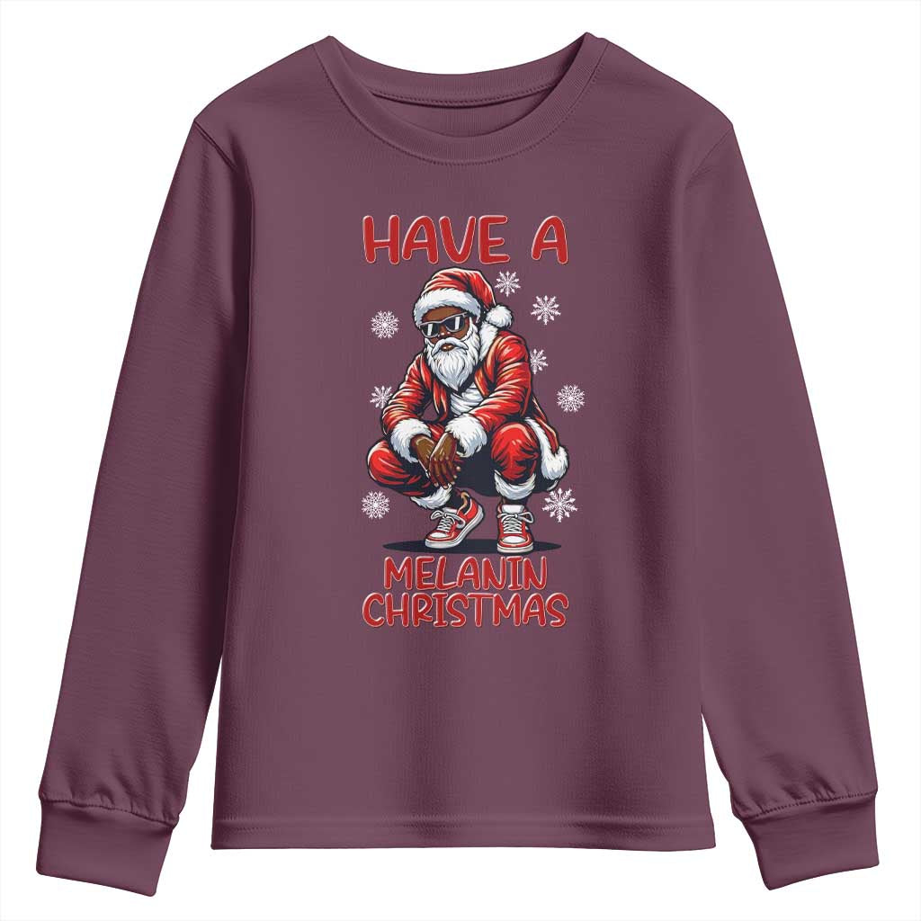 Have A Melanin Christmas Youth Sweatshirt Black Pride Xmas Gift - Wonder Print Shop