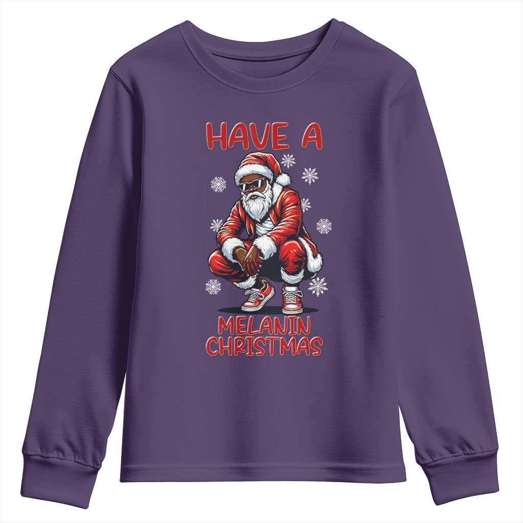 Have A Melanin Christmas Youth Sweatshirt Black Pride Xmas Gift - Wonder Print Shop