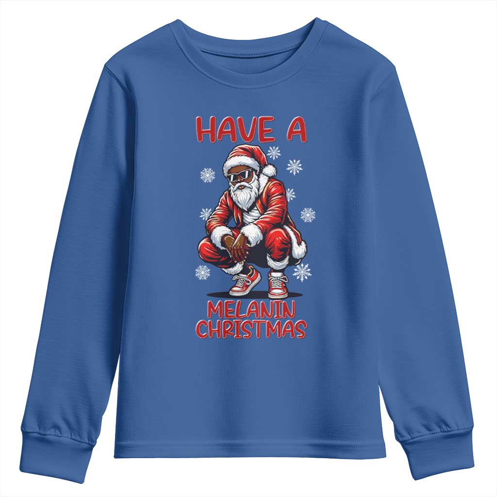Have A Melanin Christmas Youth Sweatshirt Black Pride Xmas Gift - Wonder Print Shop