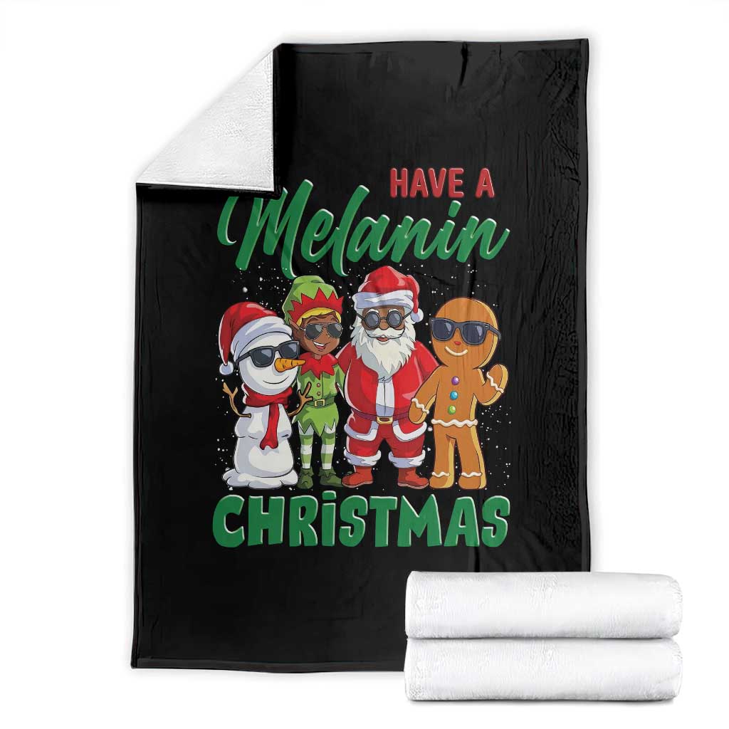 Have A Melanin Christmas Throw Blanket Black Family African American Xmas Gift - Wonder Print Shop
