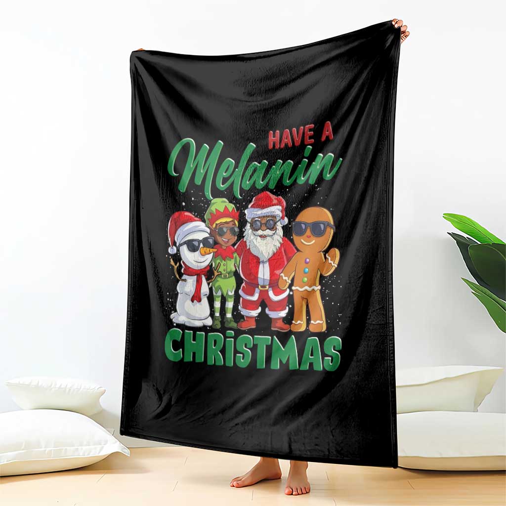 Have A Melanin Christmas Throw Blanket Black Family African American Xmas Gift - Wonder Print Shop