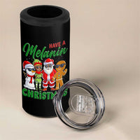 Have A Melanin Christmas 4 in 1 Can Cooler Tumbler Black Family African American Xmas Gift - Wonder Print Shop