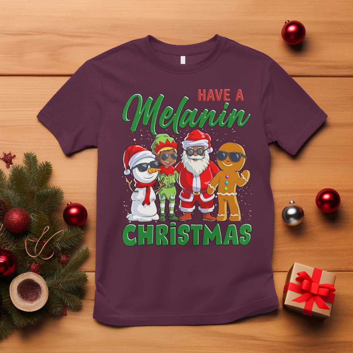 Have A Melanin Christmas T Shirt Black Family African American Xmas Gift - Wonder Print Shop