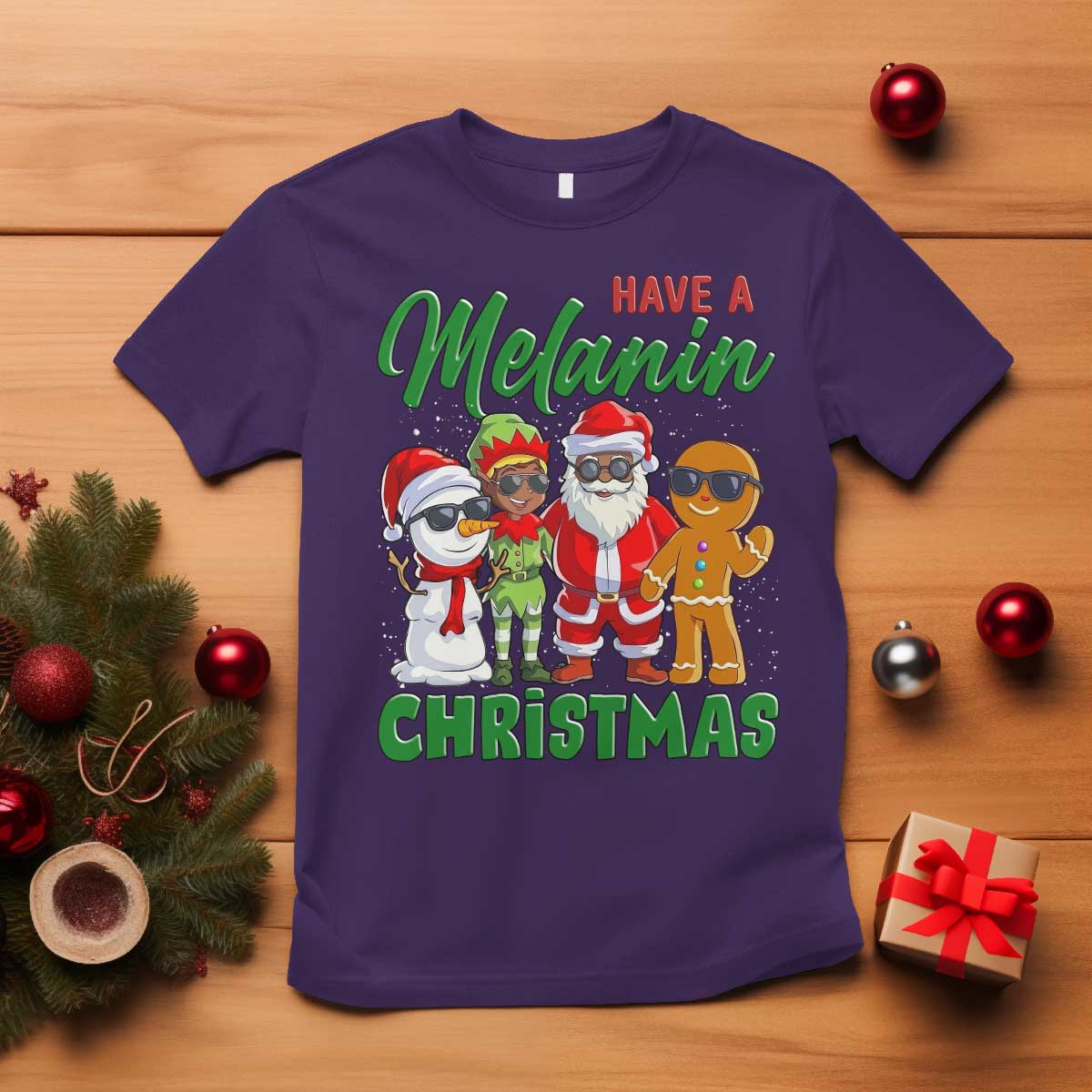 Have A Melanin Christmas T Shirt Black Family African American Xmas Gift - Wonder Print Shop
