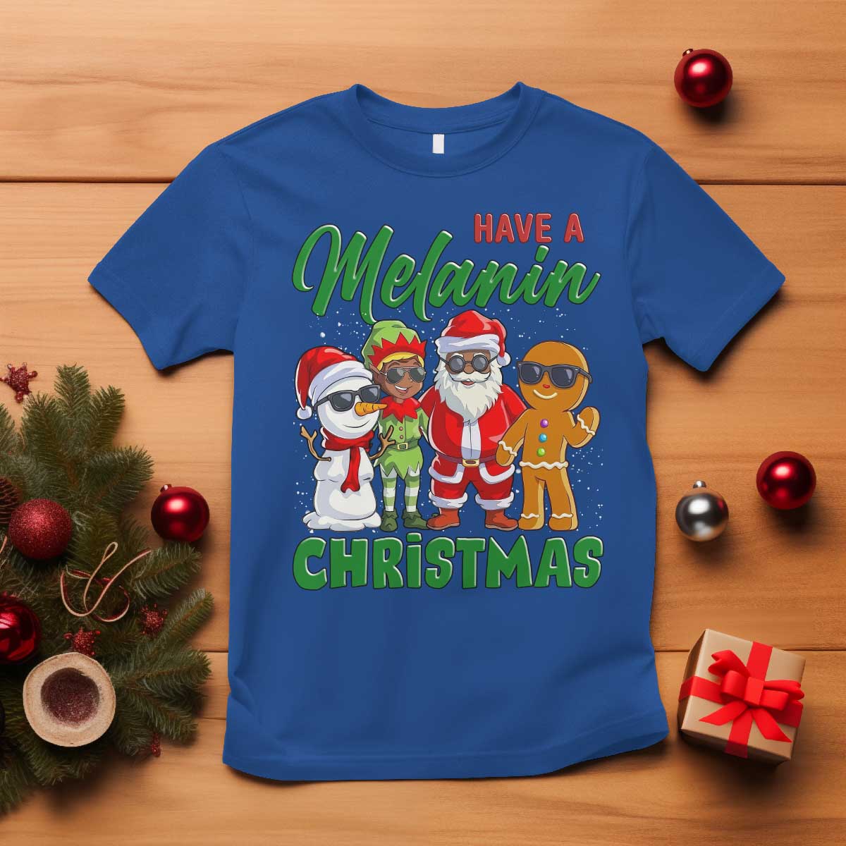 Have A Melanin Christmas T Shirt Black Family African American Xmas Gift - Wonder Print Shop