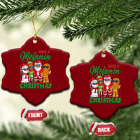 Have A Melanin Christmas Ceramic Ornament Black Family African American Xmas Gift - Wonder Print Shop