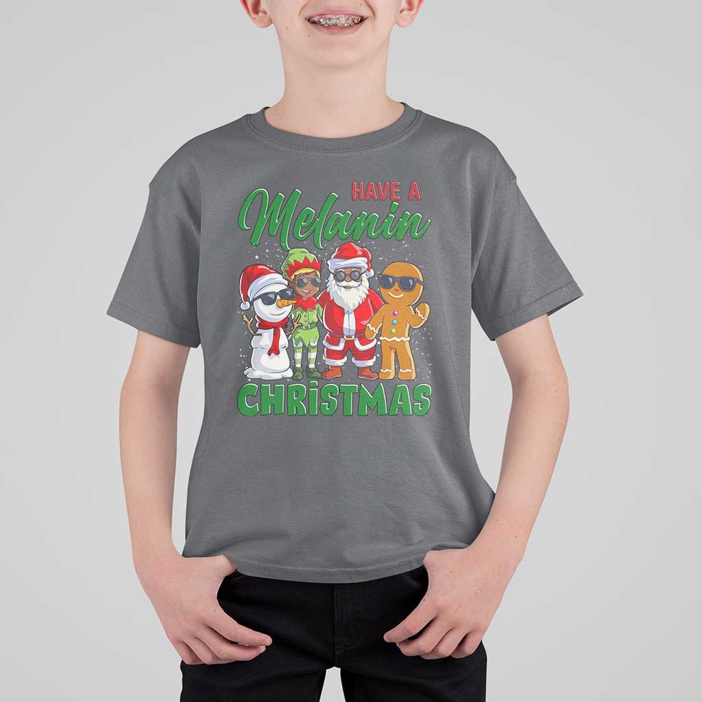 Have A Melanin Christmas T Shirt For Kid Black Family African American Xmas Gift - Wonder Print Shop