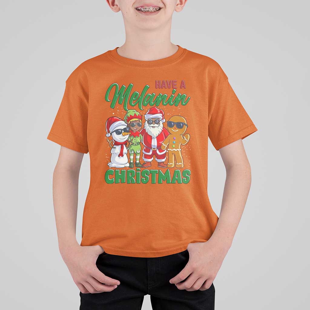 Have A Melanin Christmas T Shirt For Kid Black Family African American Xmas Gift - Wonder Print Shop