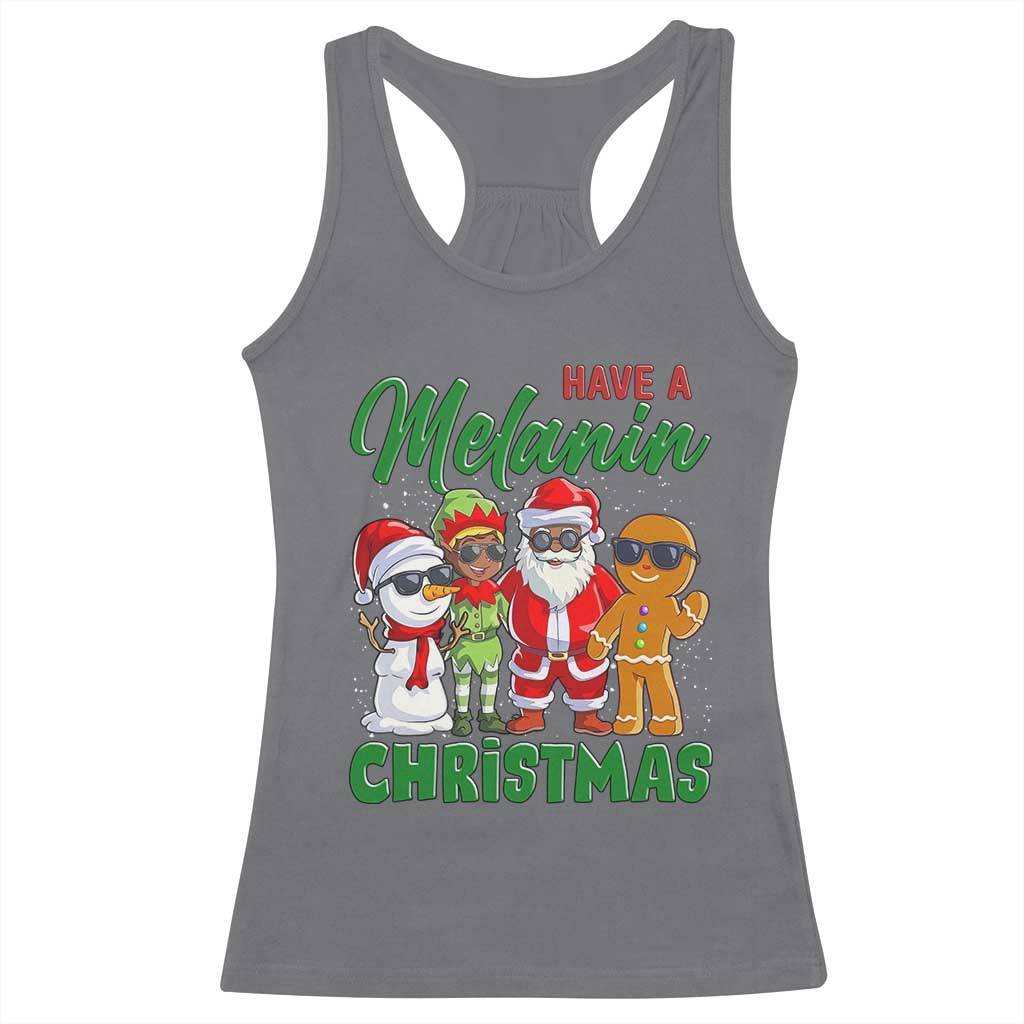 Have A Melanin Christmas Racerback Tank Top Black Family African American Xmas Gift - Wonder Print Shop