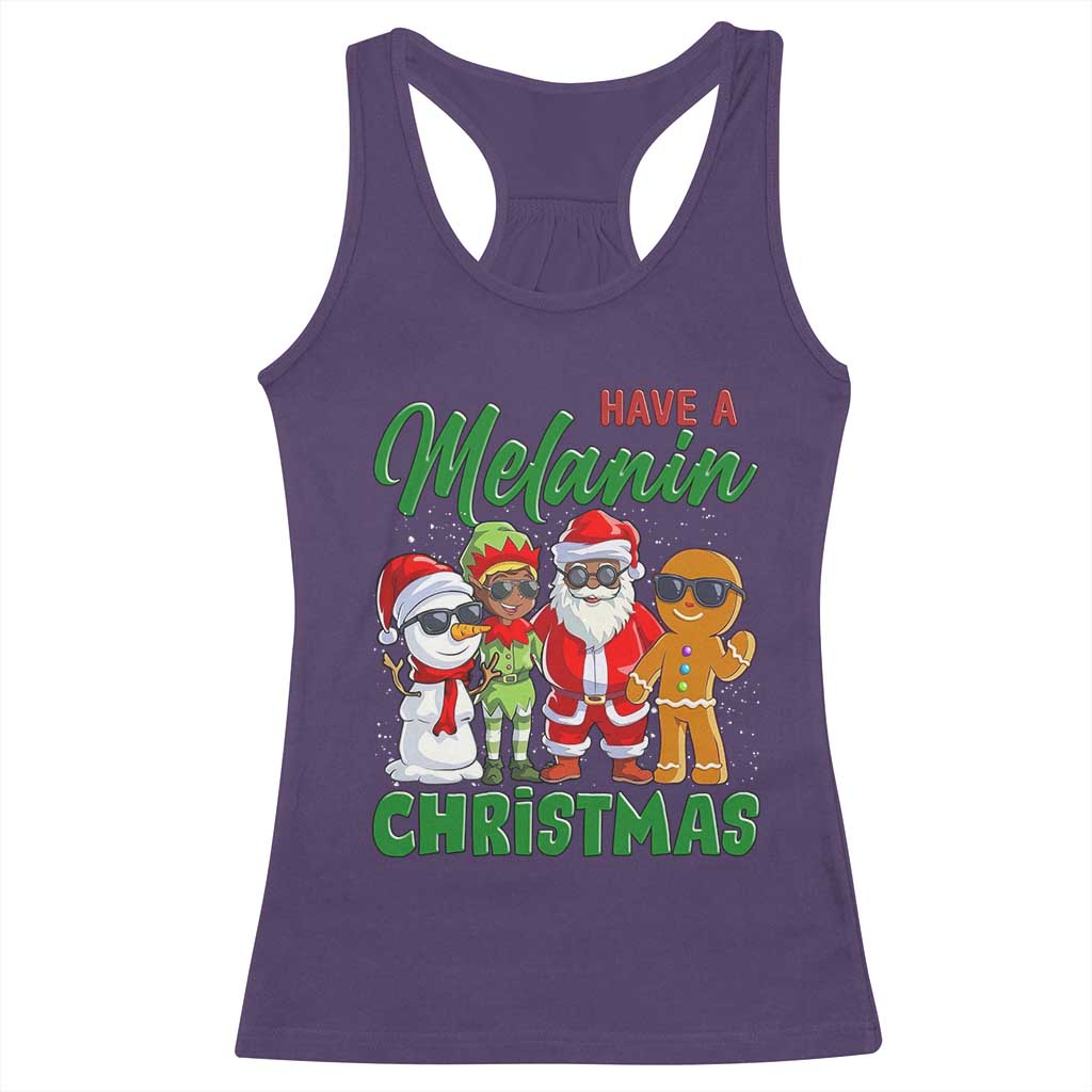 Have A Melanin Christmas Racerback Tank Top Black Family African American Xmas Gift - Wonder Print Shop