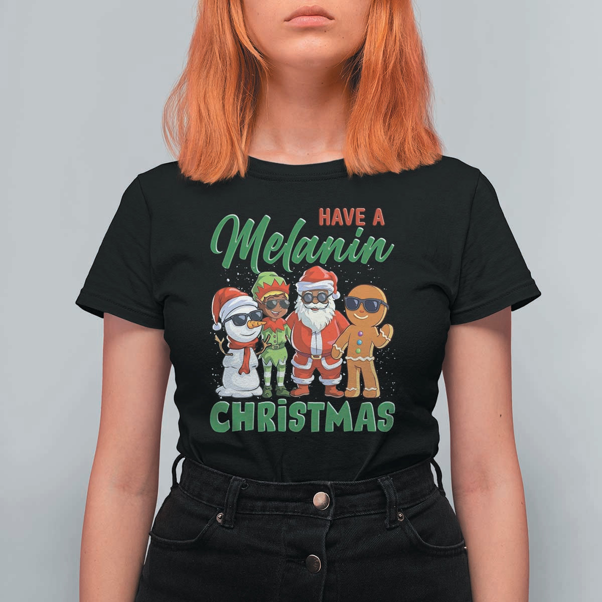 Have A Melanin Christmas T Shirt For Women Black Family African American Xmas Gift - Wonder Print Shop