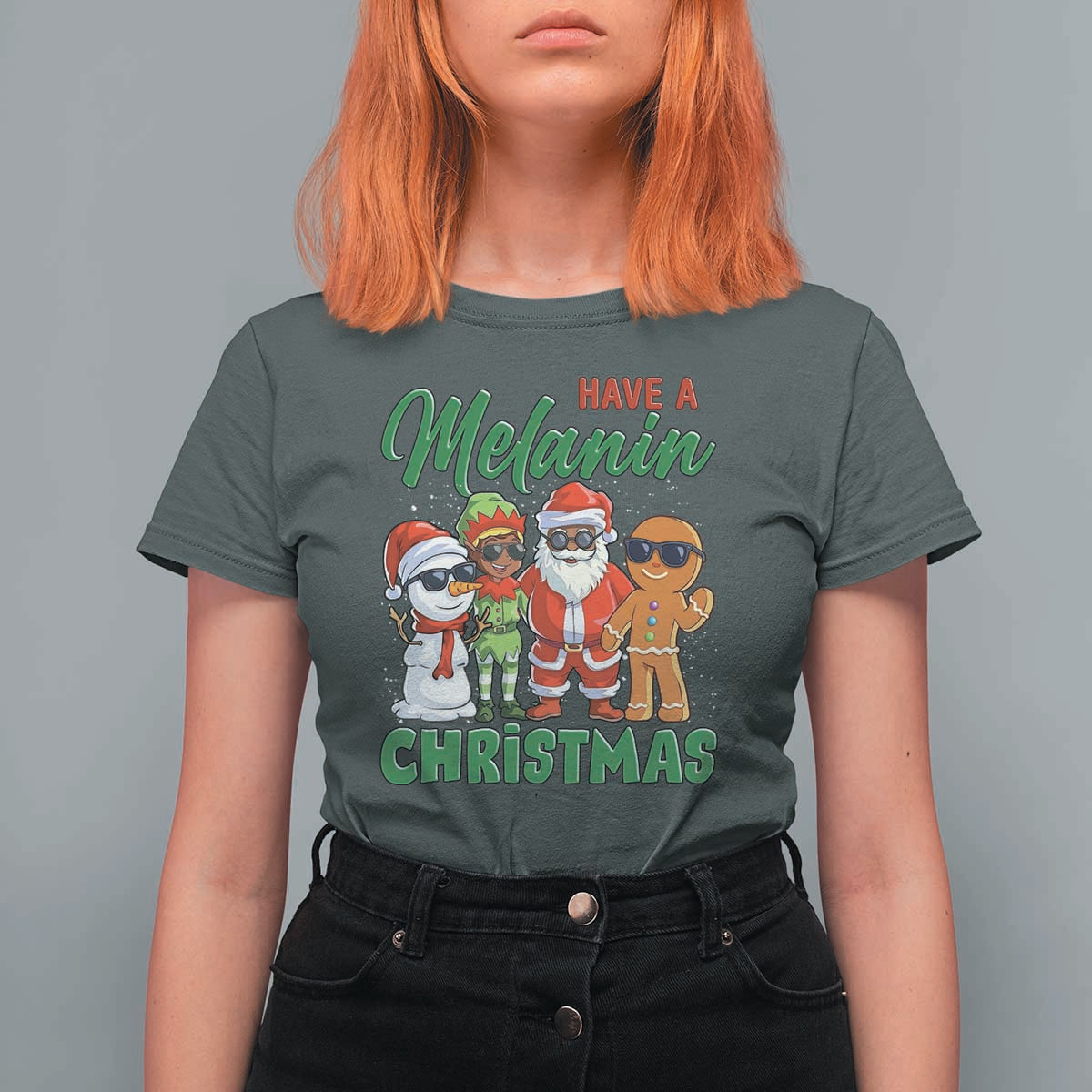Have A Melanin Christmas T Shirt For Women Black Family African American Xmas Gift - Wonder Print Shop