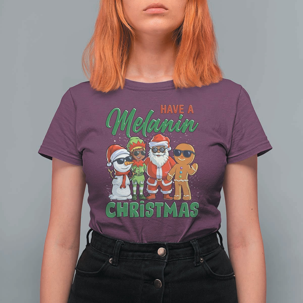 Have A Melanin Christmas T Shirt For Women Black Family African American Xmas Gift - Wonder Print Shop