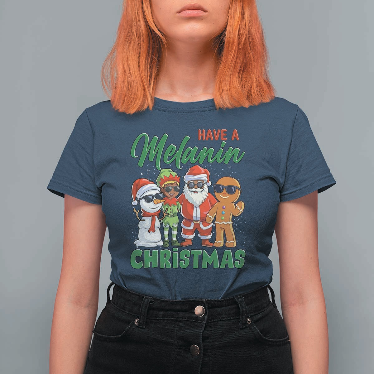 Have A Melanin Christmas T Shirt For Women Black Family African American Xmas Gift - Wonder Print Shop
