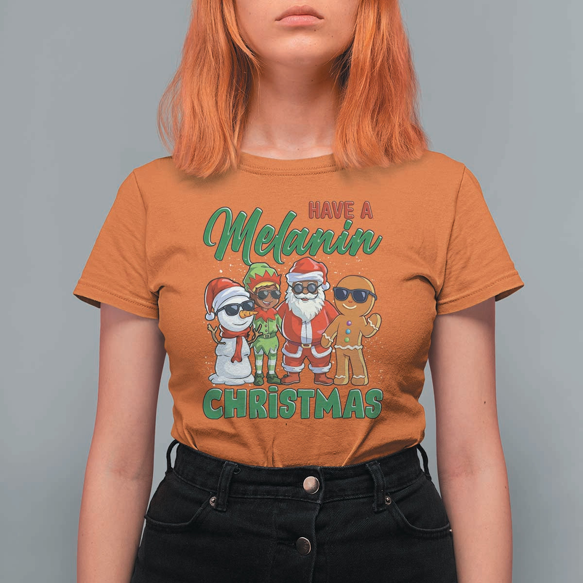 Have A Melanin Christmas T Shirt For Women Black Family African American Xmas Gift - Wonder Print Shop