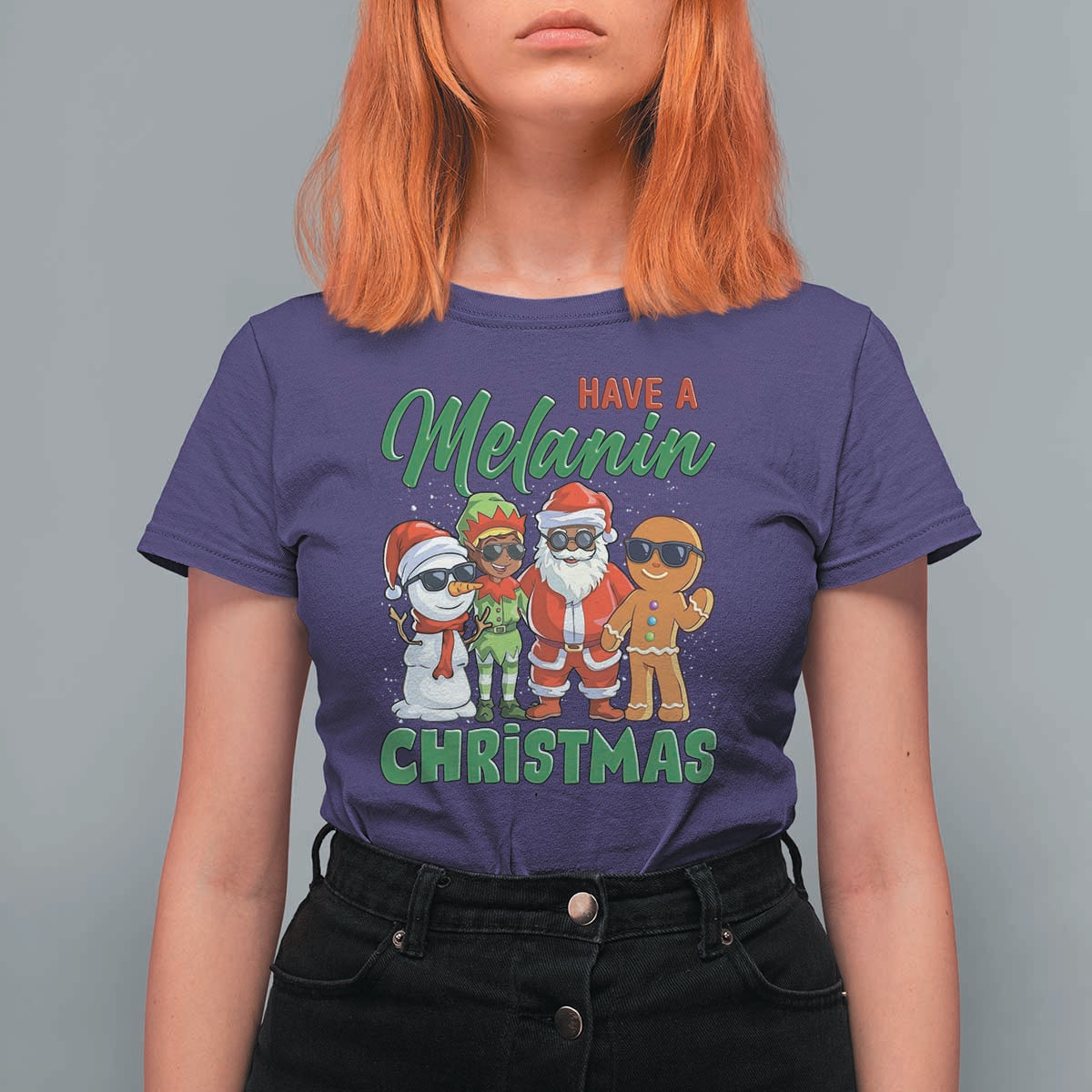 Have A Melanin Christmas T Shirt For Women Black Family African American Xmas Gift - Wonder Print Shop