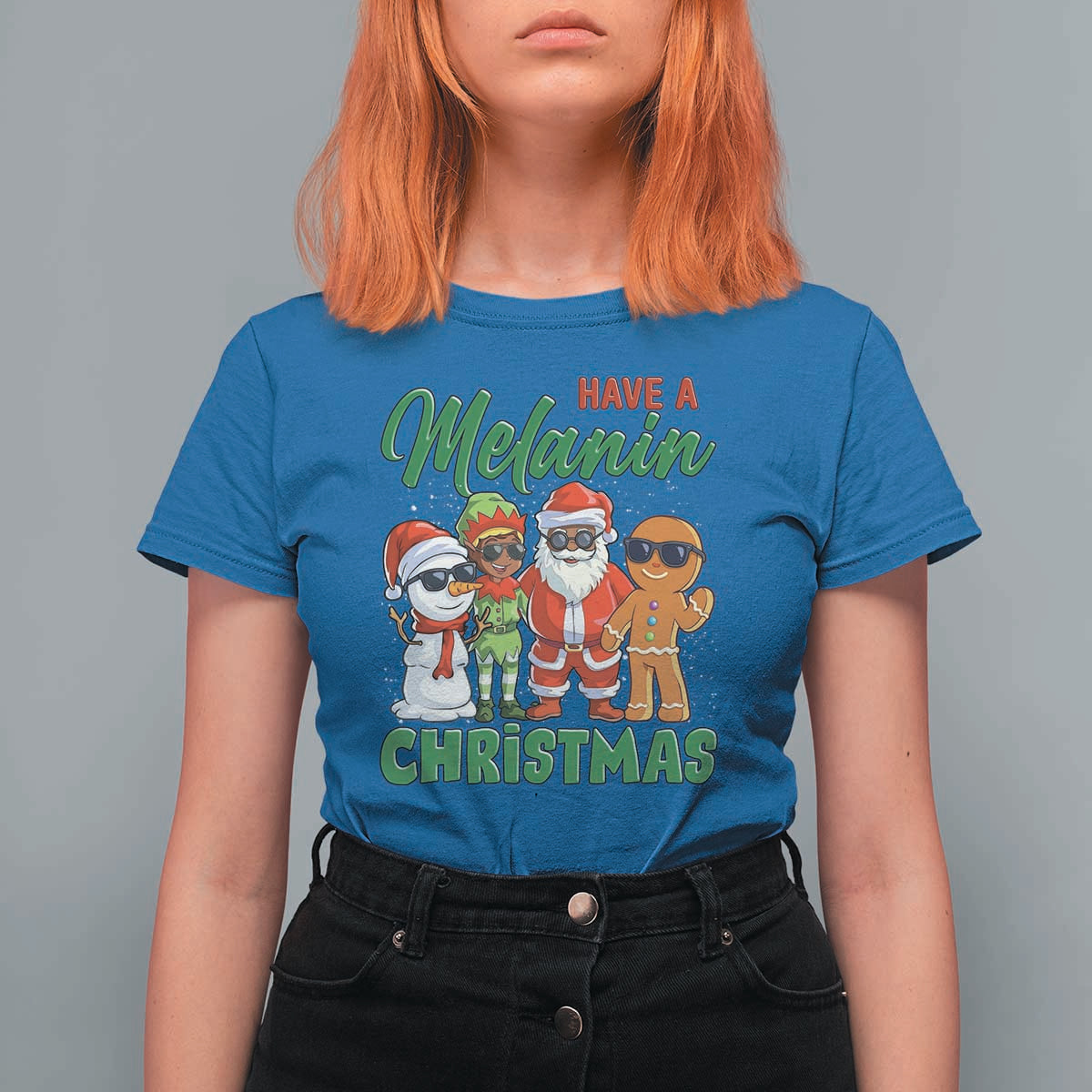 Have A Melanin Christmas T Shirt For Women Black Family African American Xmas Gift - Wonder Print Shop