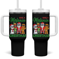 Have A Melanin Christmas Tumbler With Handle Black Family African American Xmas Gift - Wonder Print Shop