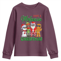 Have A Melanin Christmas Youth Sweatshirt Black Family African American Xmas Gift - Wonder Print Shop