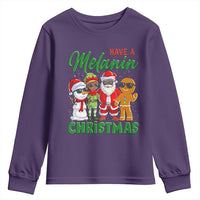 Have A Melanin Christmas Youth Sweatshirt Black Family African American Xmas Gift - Wonder Print Shop