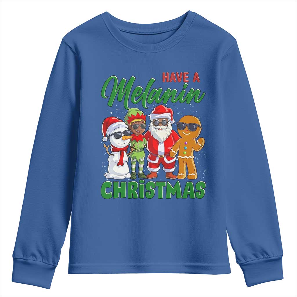 Have A Melanin Christmas Youth Sweatshirt Black Family African American Xmas Gift - Wonder Print Shop