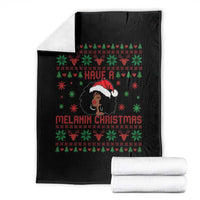Have A Melanin Christmas Throw Blanket Cute Black Santa Girl Ugly Xmas - Wonder Print Shop