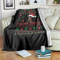 Have A Melanin Christmas Throw Blanket Cute Black Santa Girl Ugly Xmas - Wonder Print Shop
