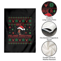 Have A Melanin Christmas Garden Flag Cute Black Santa Girl Ugly Xmas - Wonder Print Shop