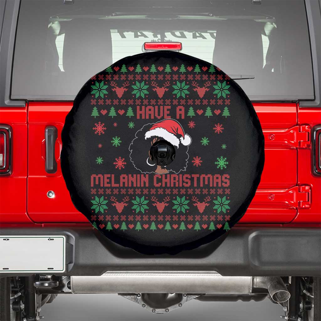 Have A Melanin Christmas Spare Tire Cover Cute Black Santa Girl Ugly Xmas - Wonder Print Shop
