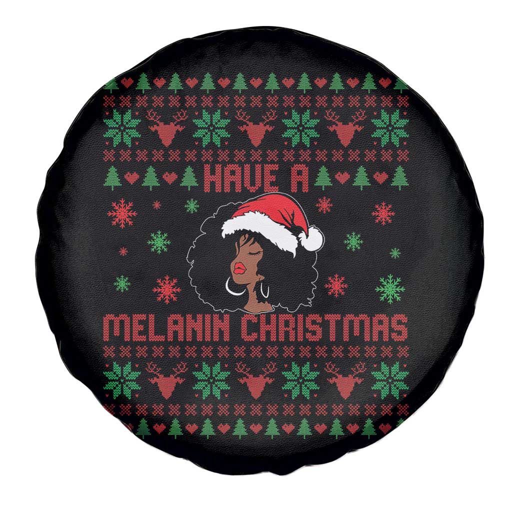 Have A Melanin Christmas Spare Tire Cover Cute Black Santa Girl Ugly Xmas - Wonder Print Shop