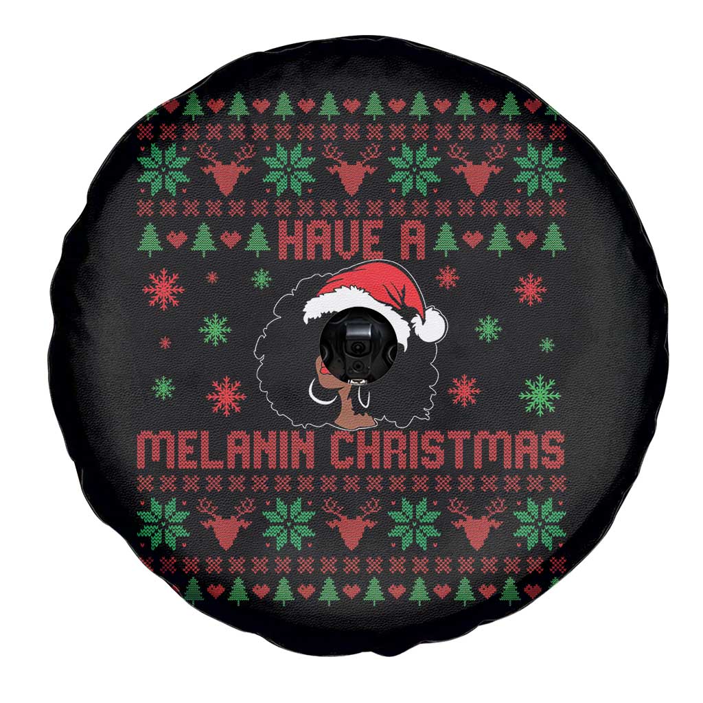 Have A Melanin Christmas Spare Tire Cover Cute Black Santa Girl Ugly Xmas - Wonder Print Shop
