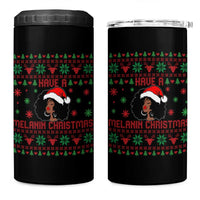 Have A Melanin Christmas 4 in 1 Can Cooler Tumbler Cute Black Santa Girl Ugly Xmas - Wonder Print Shop