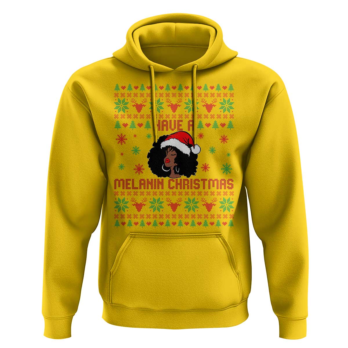 Have A Melanin Christmas Hoodie Cute Black Santa Girl Ugly Xmas - Wonder Print Shop