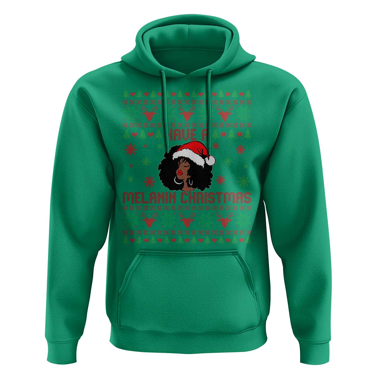 Have A Melanin Christmas Hoodie Cute Black Santa Girl Ugly Xmas - Wonder Print Shop