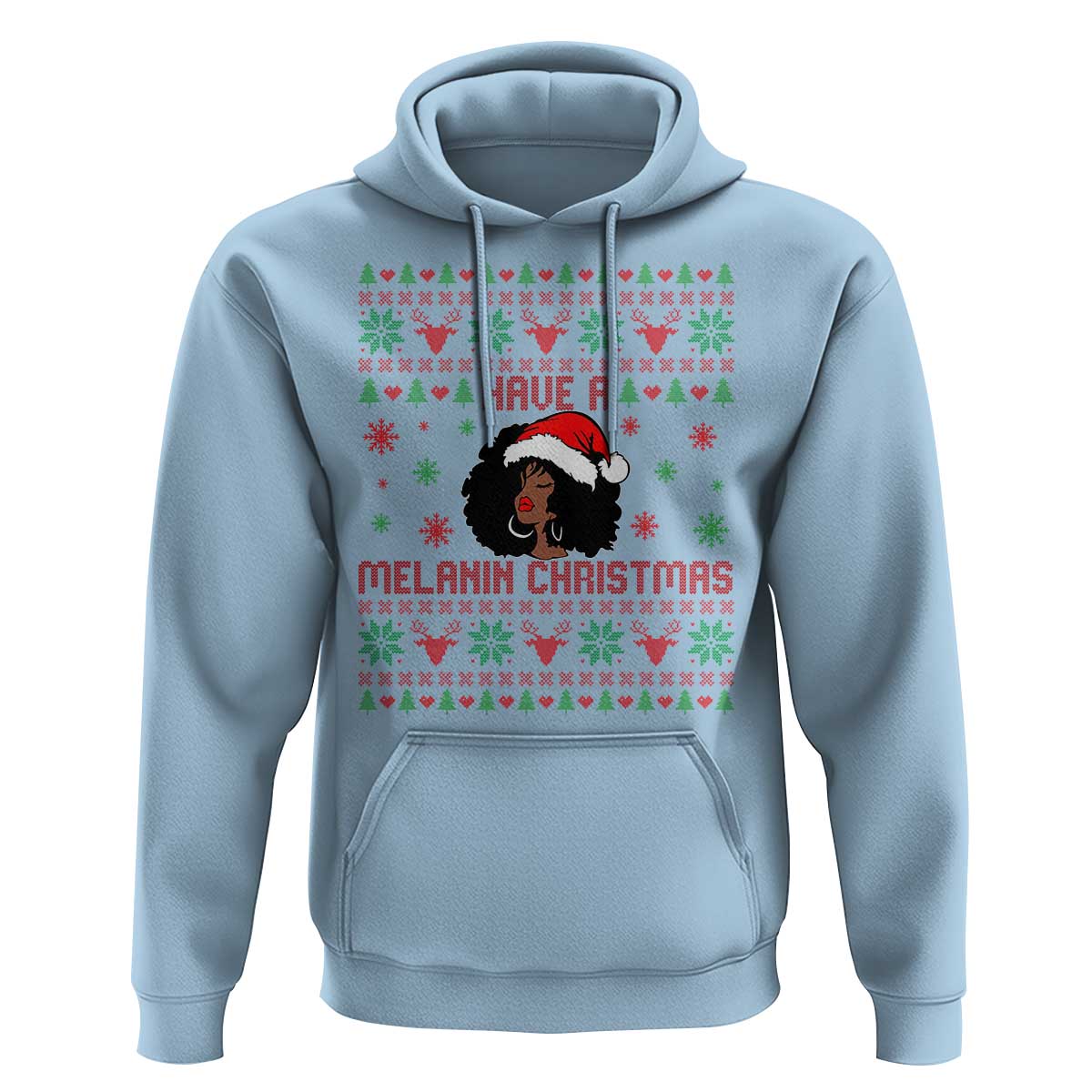 Have A Melanin Christmas Hoodie Cute Black Santa Girl Ugly Xmas - Wonder Print Shop