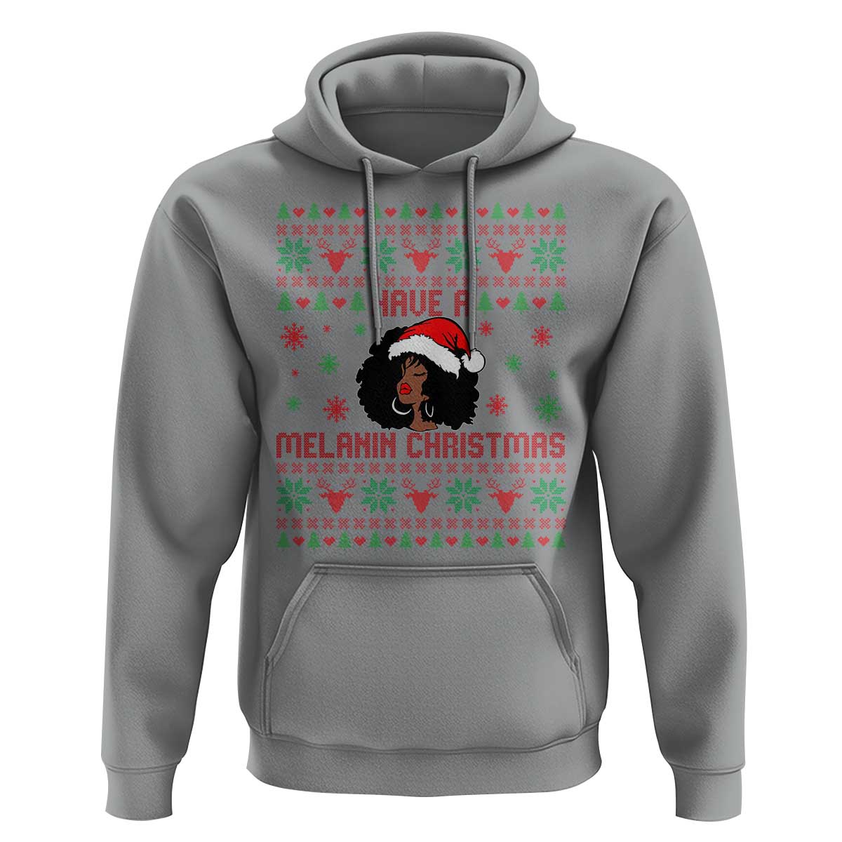 Have A Melanin Christmas Hoodie Cute Black Santa Girl Ugly Xmas - Wonder Print Shop