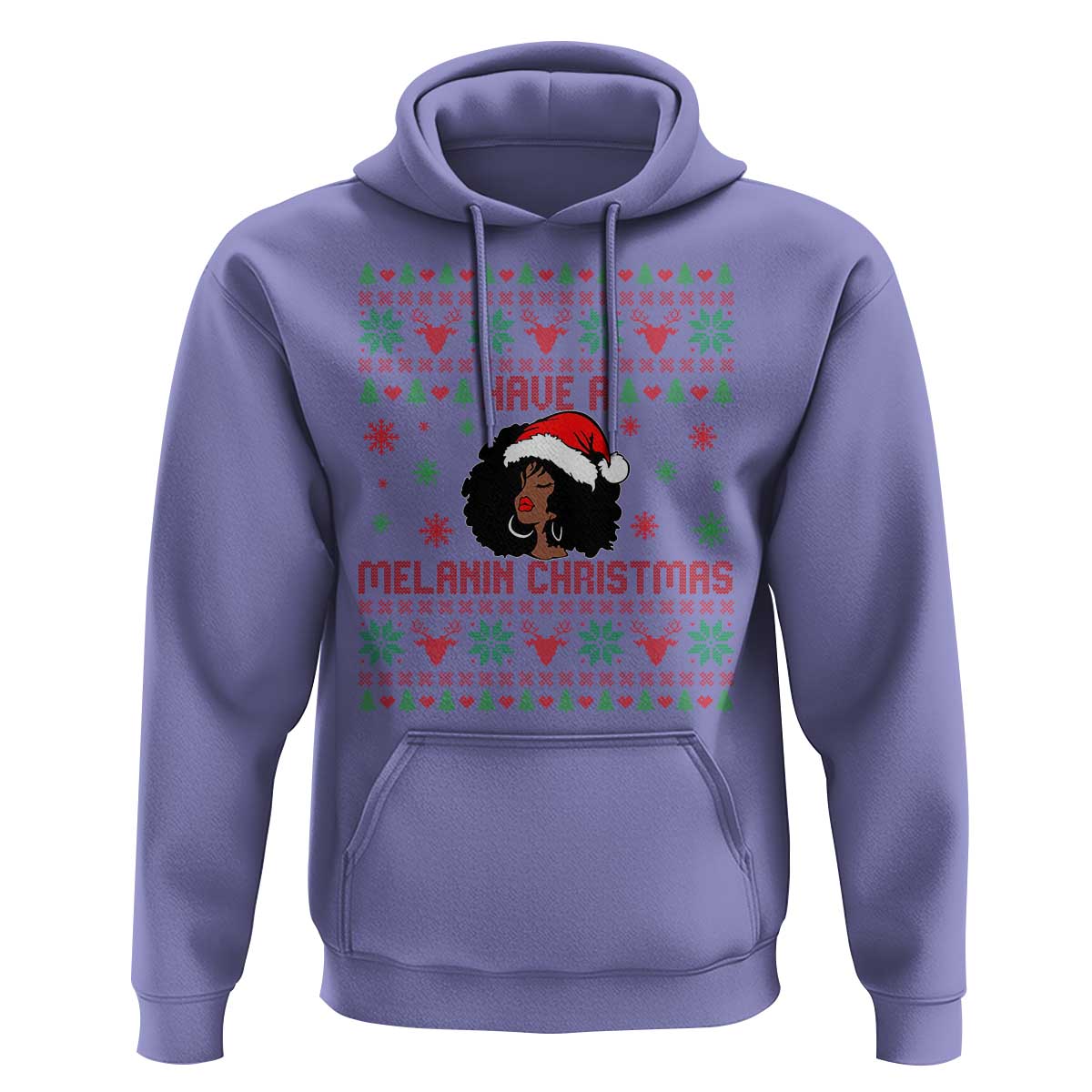 Have A Melanin Christmas Hoodie Cute Black Santa Girl Ugly Xmas - Wonder Print Shop