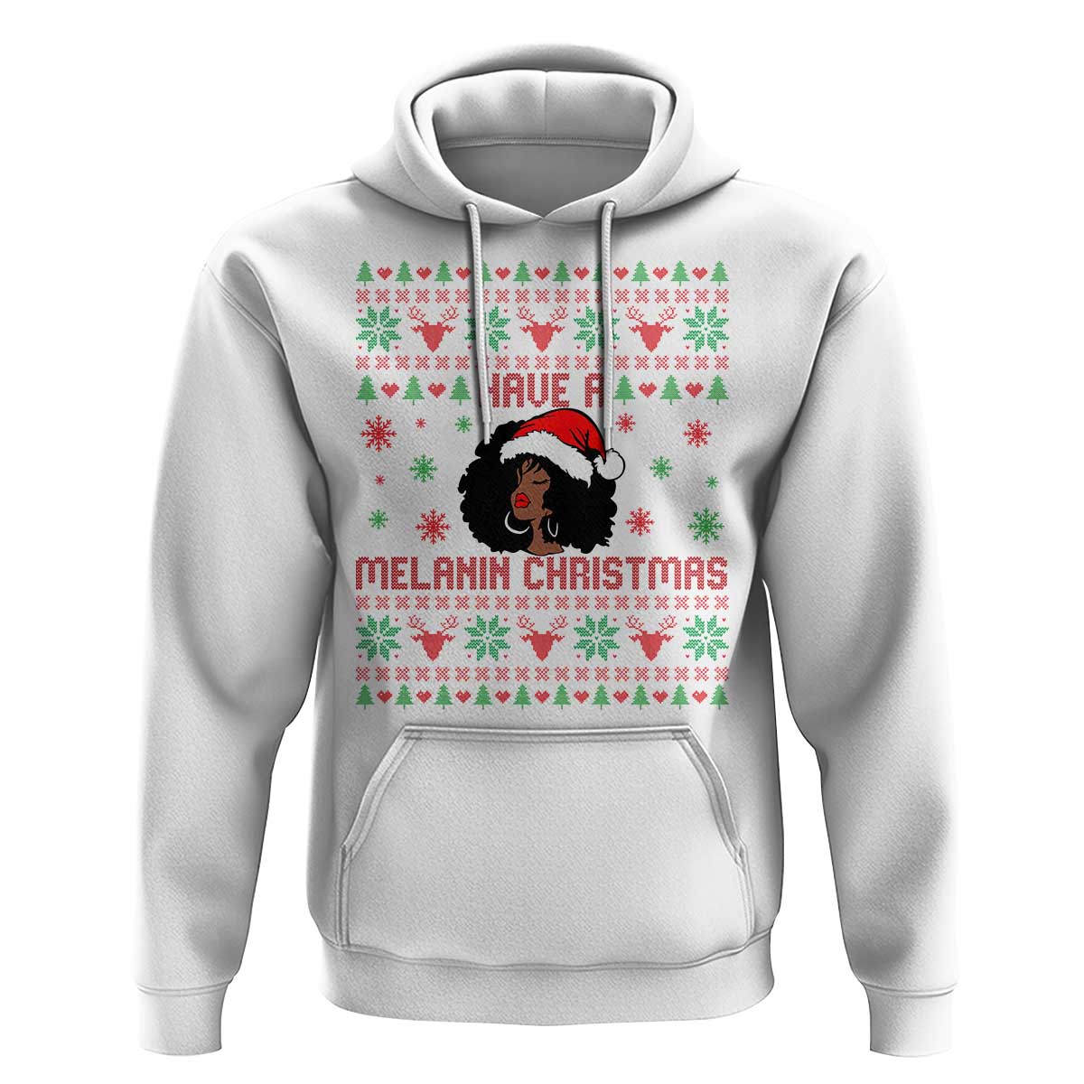 Have A Melanin Christmas Hoodie Cute Black Santa Girl Ugly Xmas - Wonder Print Shop