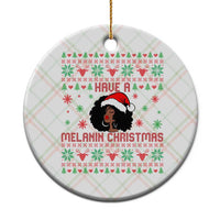 Have A Melanin Christmas Ceramic Ornament Cute Black Santa Girl Ugly Xmas - Wonder Print Shop