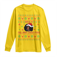 Have A Melanin Christmas Long Sleeve Shirt Cute Black Santa Girl Ugly Xmas - Wonder Print Shop