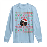 Have A Melanin Christmas Long Sleeve Shirt Cute Black Santa Girl Ugly Xmas - Wonder Print Shop
