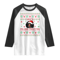Have A Melanin Christmas Raglan Shirt Cute Black Santa Girl Ugly Xmas - Wonder Print Shop