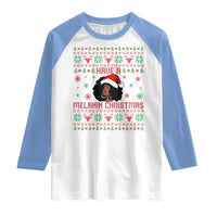 Have A Melanin Christmas Raglan Shirt Cute Black Santa Girl Ugly Xmas - Wonder Print Shop