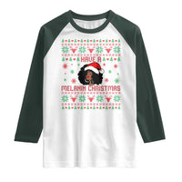 Have A Melanin Christmas Raglan Shirt Cute Black Santa Girl Ugly Xmas - Wonder Print Shop