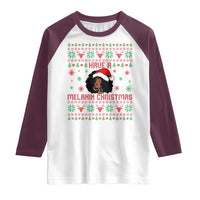 Have A Melanin Christmas Raglan Shirt Cute Black Santa Girl Ugly Xmas - Wonder Print Shop