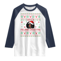 Have A Melanin Christmas Raglan Shirt Cute Black Santa Girl Ugly Xmas - Wonder Print Shop