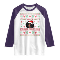 Have A Melanin Christmas Raglan Shirt Cute Black Santa Girl Ugly Xmas - Wonder Print Shop